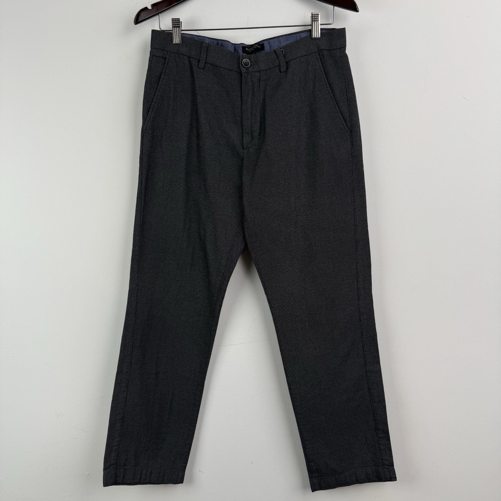 Banana Republic Kentfield Pants Mens 32x30 Gray Geometric Birdseye Dress Casual